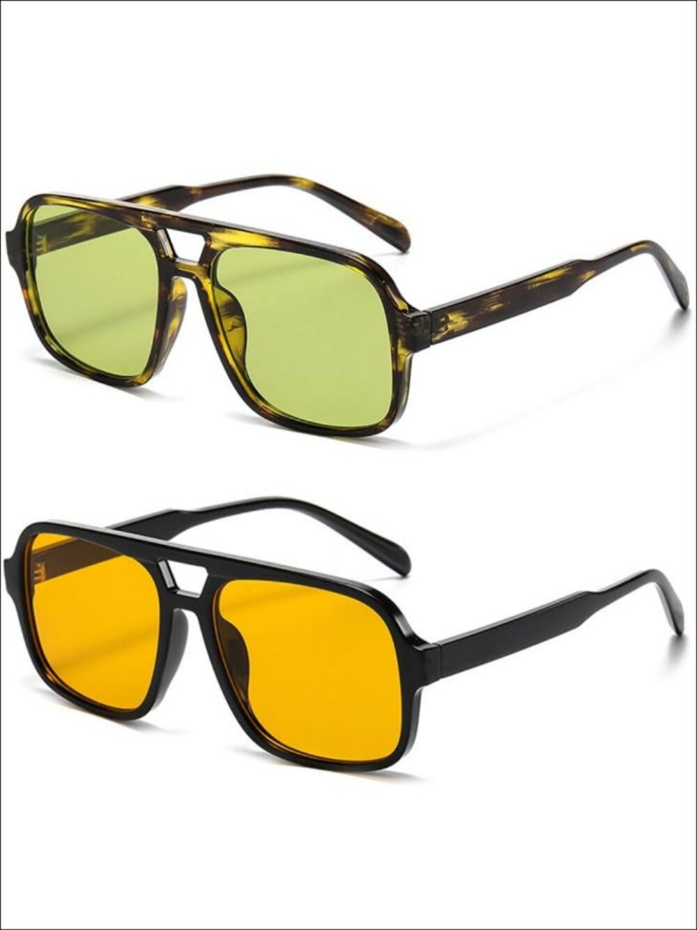 Retro Oversized Aviator Sunglasses Unisex Square UV400 Protection Vintage Shades